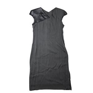 Carolina Herrera Black Silk Sheath Midi Dress